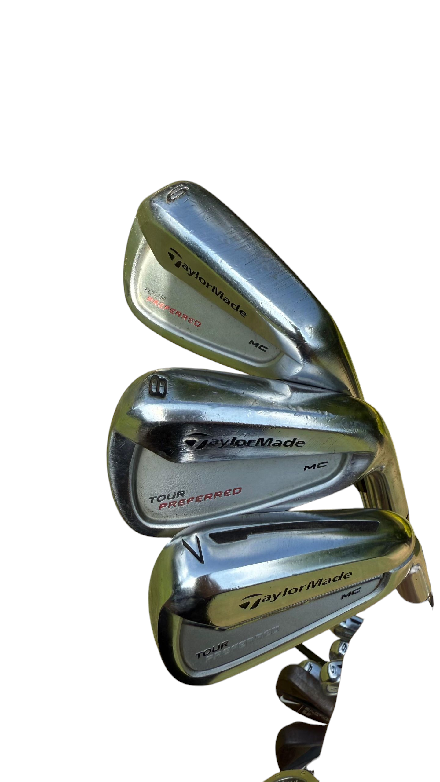 Taylormade Tour Preferred MC, KBS Tour Stiff shafts, Pre-Owned.
