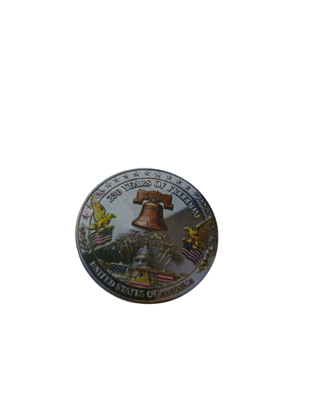 America 250th Anniversary (1776–2026) Patriotic Golf Ball Marker / Challenge Coin - Statue of Liberty & Capitol Emblem 10/10 Condition