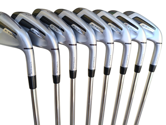 TaylorMade P790 Titanium irons, 4 - AW. Steel regular shaft, Pre-Owned.