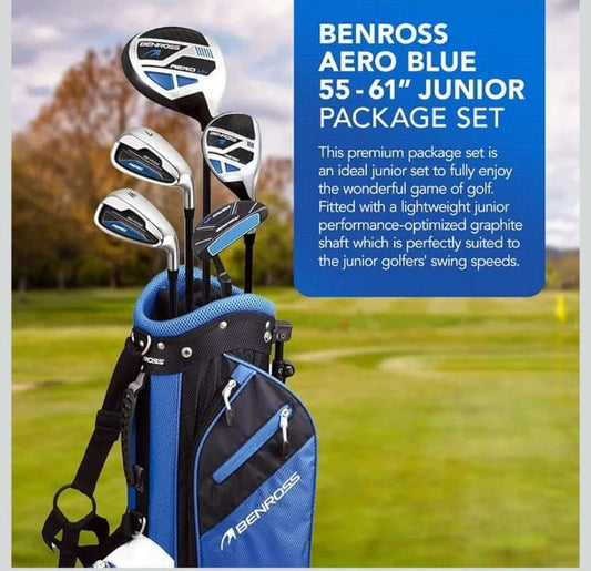 Benross Aero Blue 55-61" Junior Package Set, 8-12 years old, Brand New.