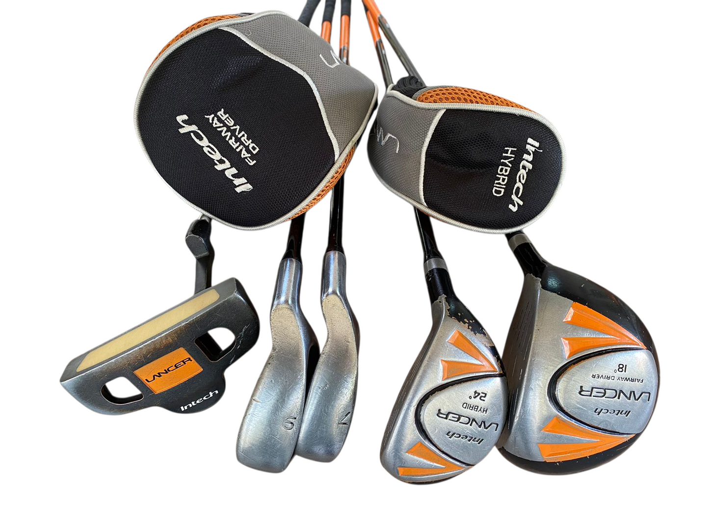 Intech Lancer Junior Golf Set with Stand Bag (Orange/Black), age 8-12, (7.5/10) condition