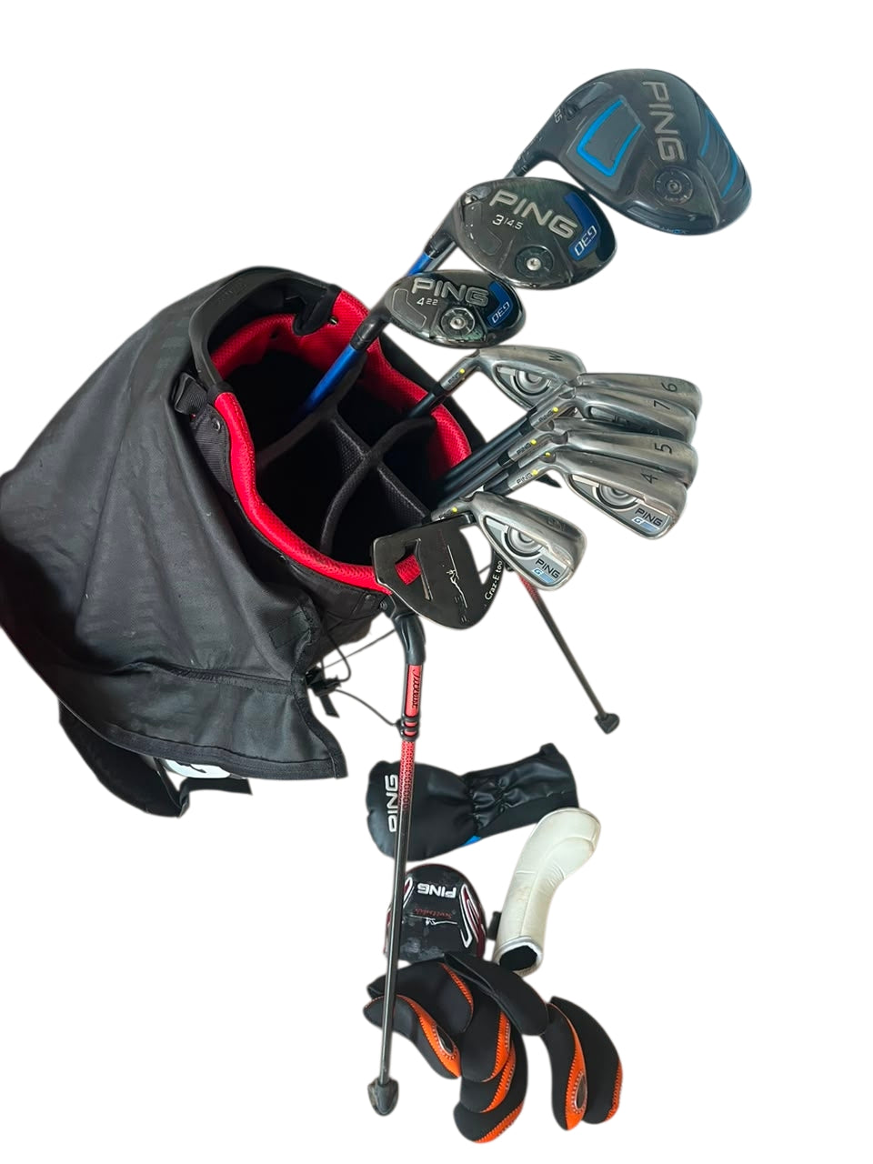 PING G/G30 Men's Left-Handed (LH) Full Golf Set (Yellow Dot) with Titleist Stand Bag - Clubs 8.5/10, Bag 9.5/10 Condition