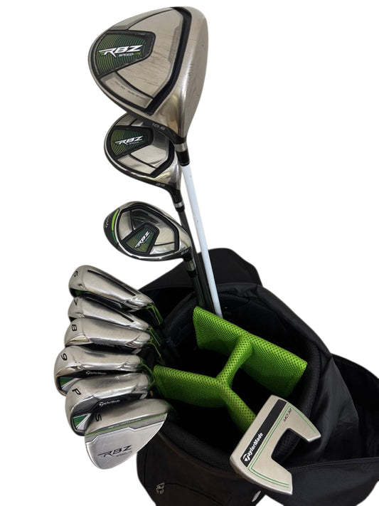 TaylorMade RBZ SpeedLite 10-Piece Golf Set with Cart Bag - 7.5 /10 Condition