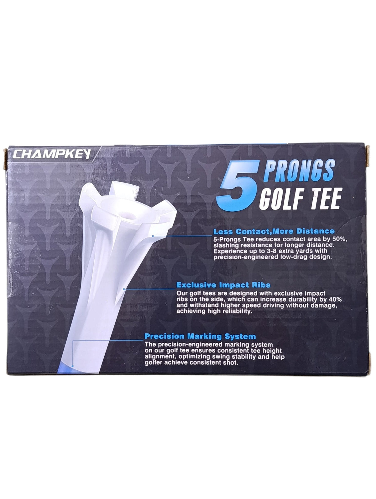 Champkey Professional 5-Prong Plastic Golf Tees (170 Pack, 3 Assorted Sizes, White) - 10/10 Condition