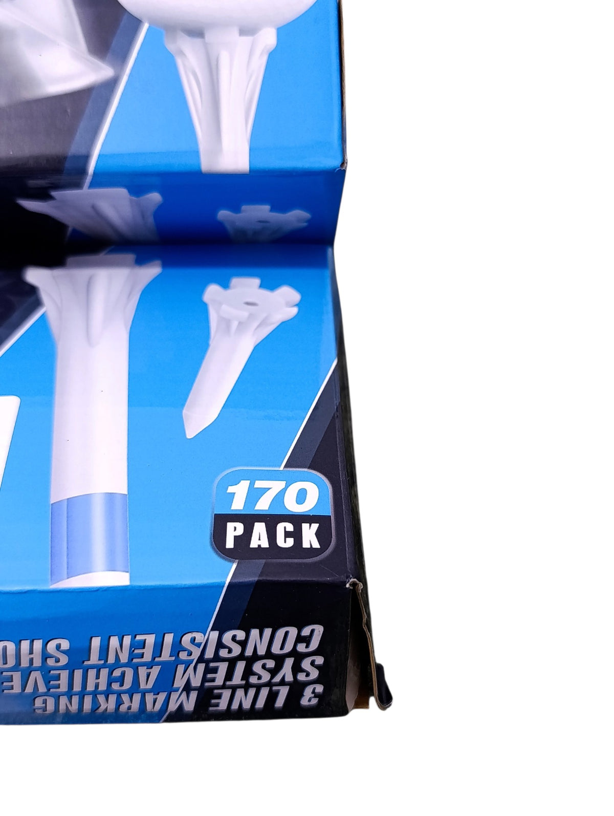 Champkey Professional 5-Prong Plastic Golf Tees (170 Pack, 3 Assorted Sizes, White) - 10/10 Condition