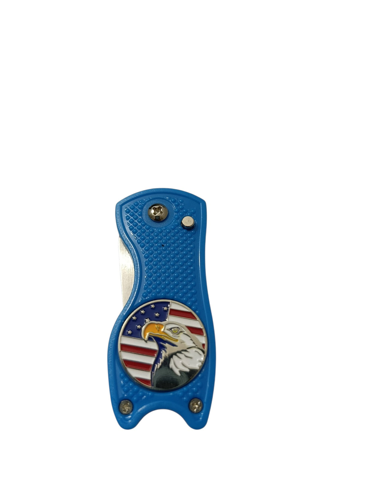 Golf Divot Repair Tool with Magnetic US Eagle Ball Marker (Royal Blue) - 10/10 Condition