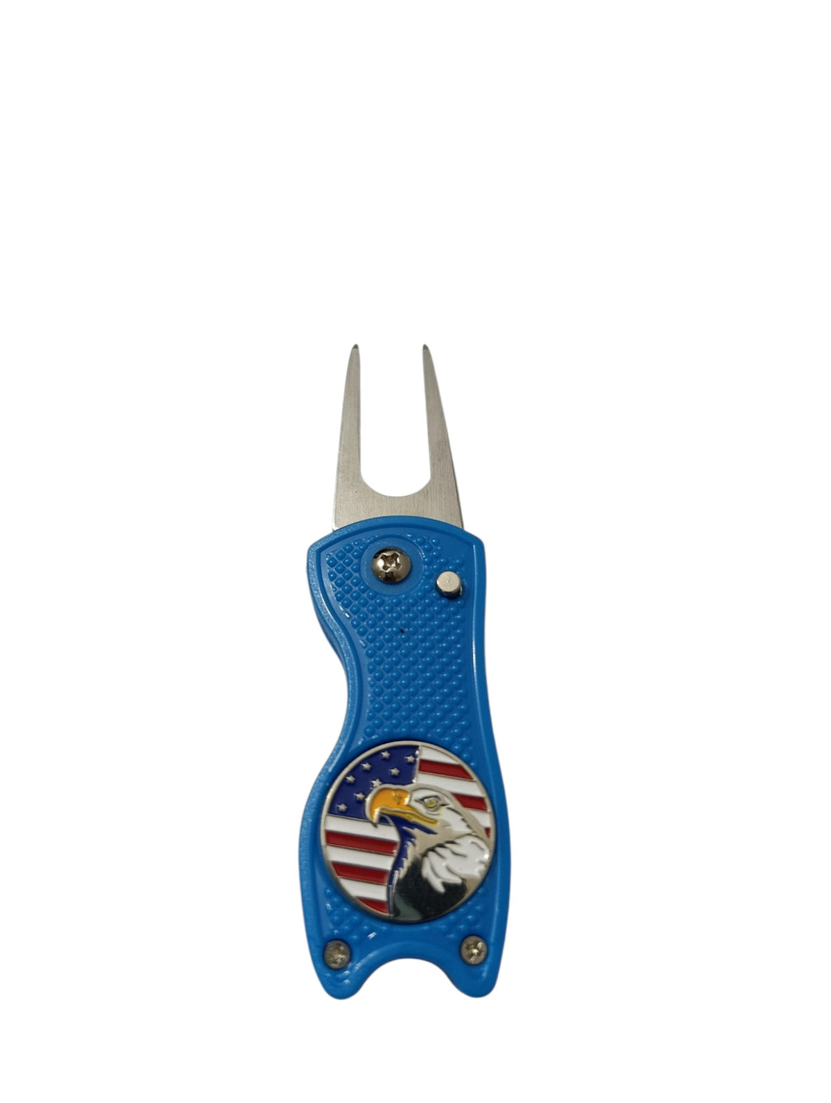 Golf Divot Repair Tool with Magnetic US Eagle Ball Marker (Royal Blue) - 10/10 Condition