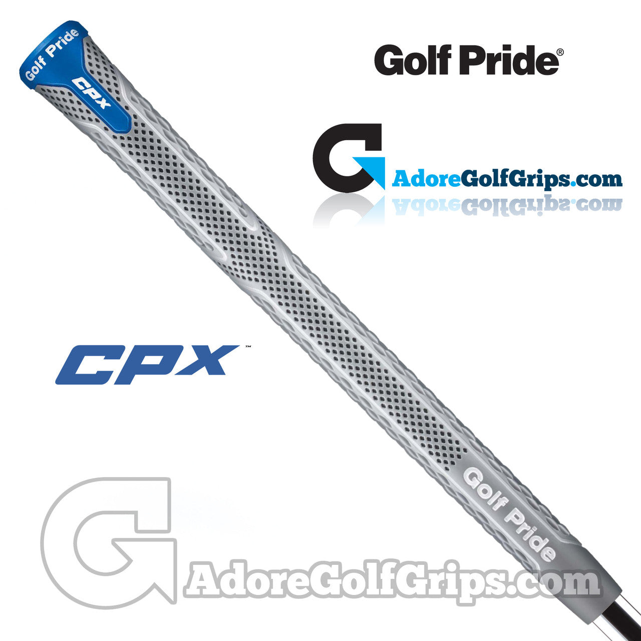 Golf Pride CPX Jumbo Grips - Grey / Blue, Brand New